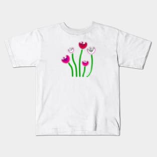 Glass Valentine Flowers Kids T-Shirt